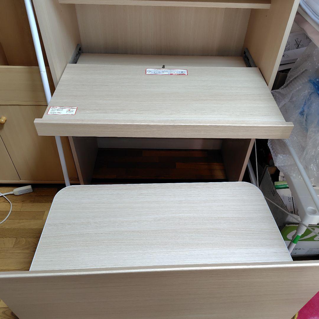 【パモウナ】木製パソコンデスクラックナチュラル（セット商品）