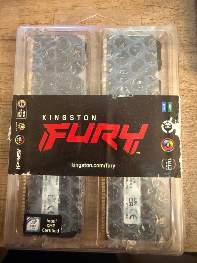 DDR4メモリ 3200MHz 2枚Kingston HyperX FURY