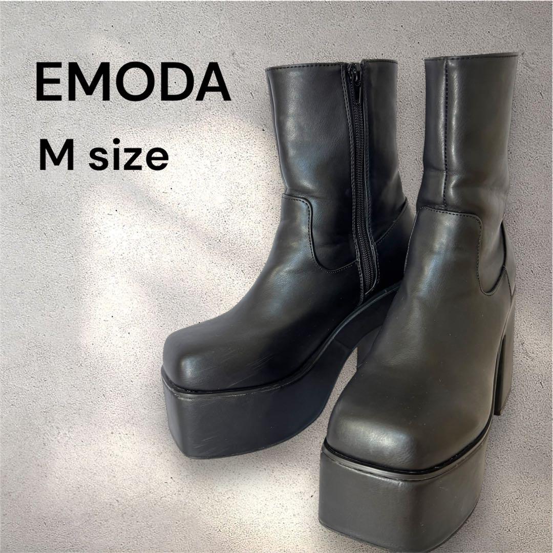 EMODA エモダ タンクソールバルキーブーツ ブラック M ブーツ 厚底