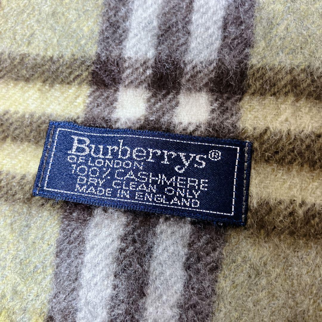 【美品】BURBERRY マフラー カシミヤ100% ノバチェック イエロー