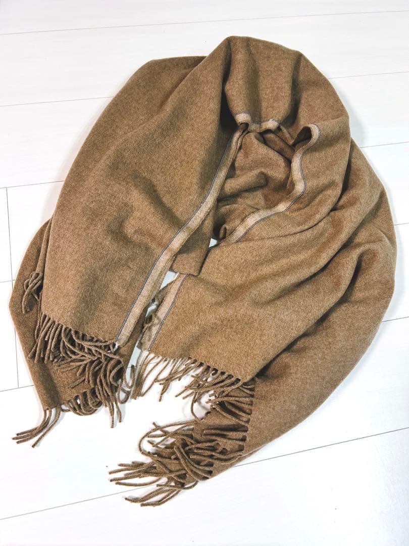 ブルネロクチネリ 高級カシミヤ 大判ストール ベージュ 美品