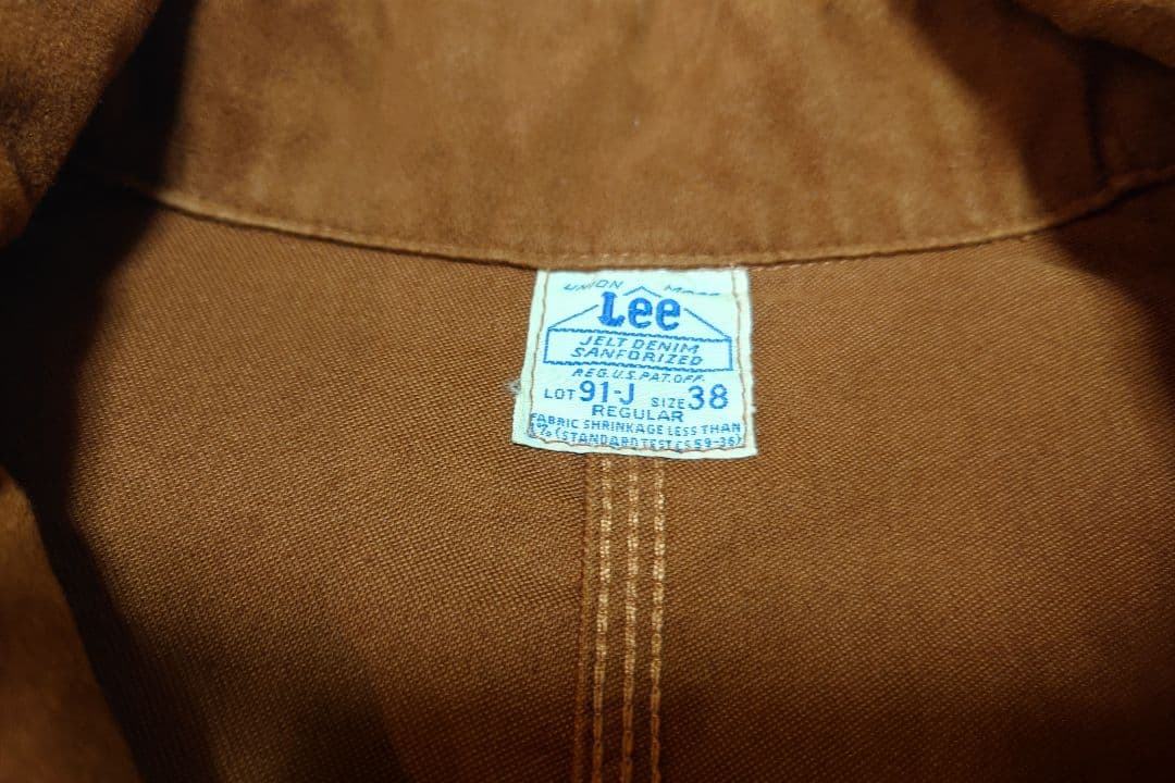 Lee 50s復刻　91j　ハウスタグ カバーオール　モールスキン　アーカイブ