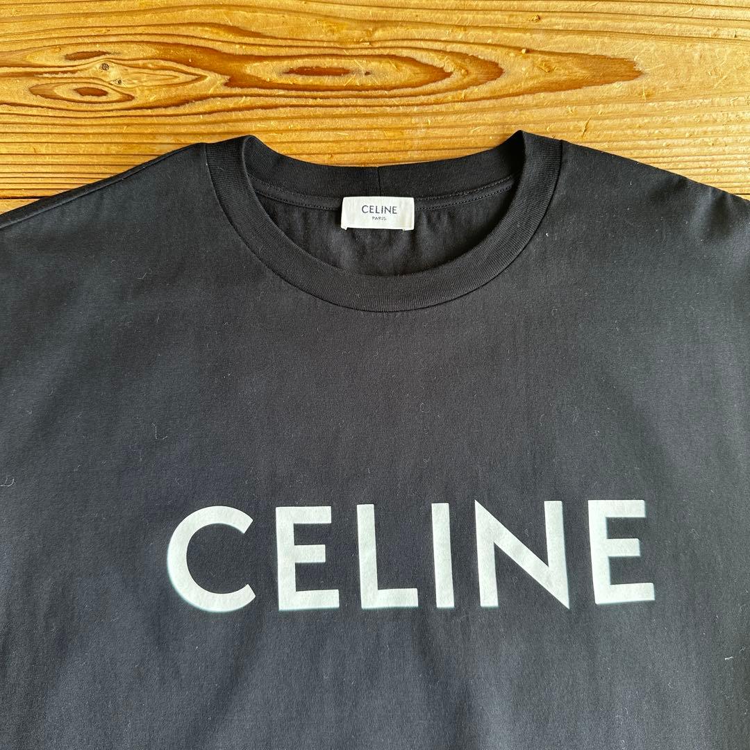 【美品】セリーヌ　CELINE ブラック ルーズフィットTシャツ　サイズＳ