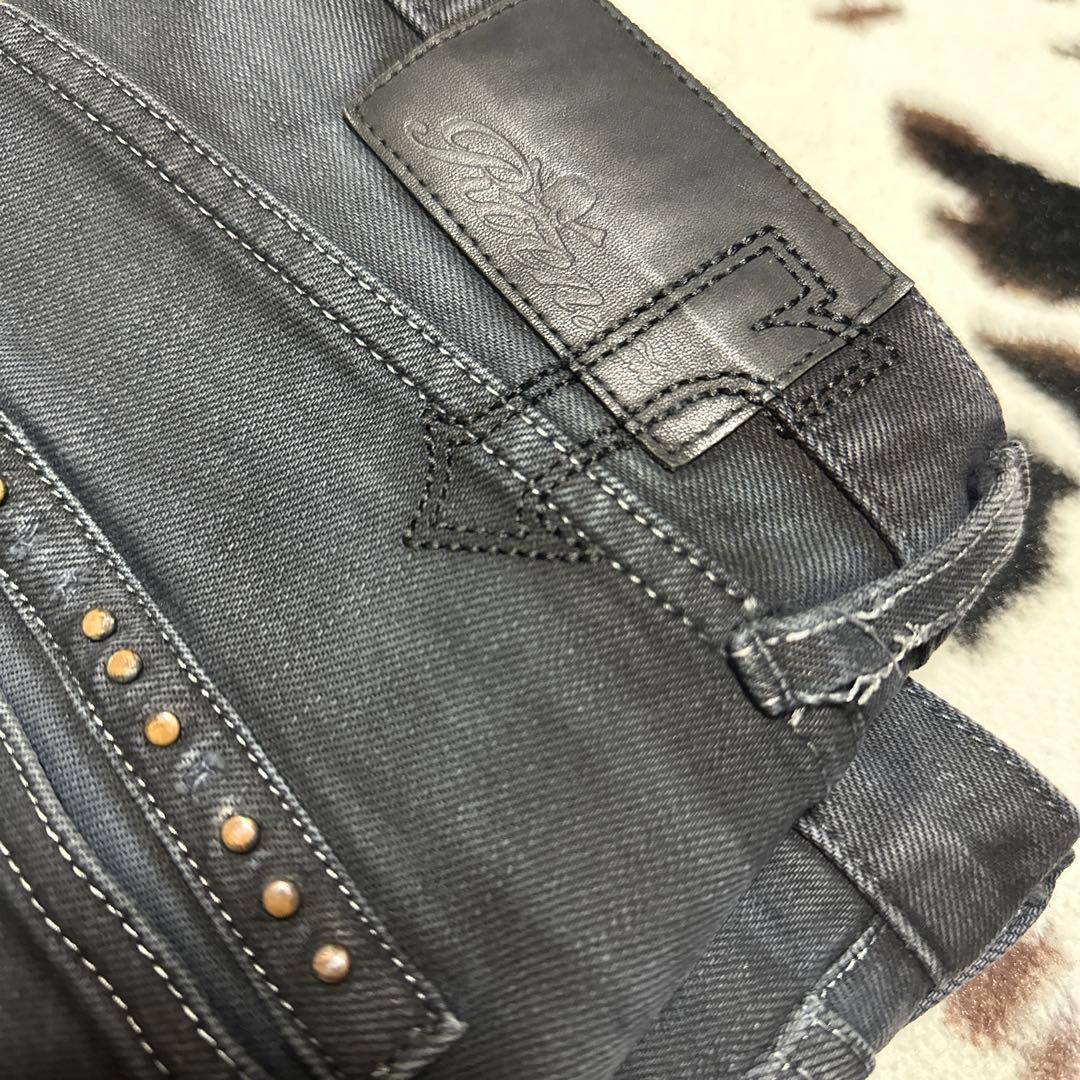 Roen ロエン　ブラックデニム　ジーンズ　34 Ｌ　スプレー加工