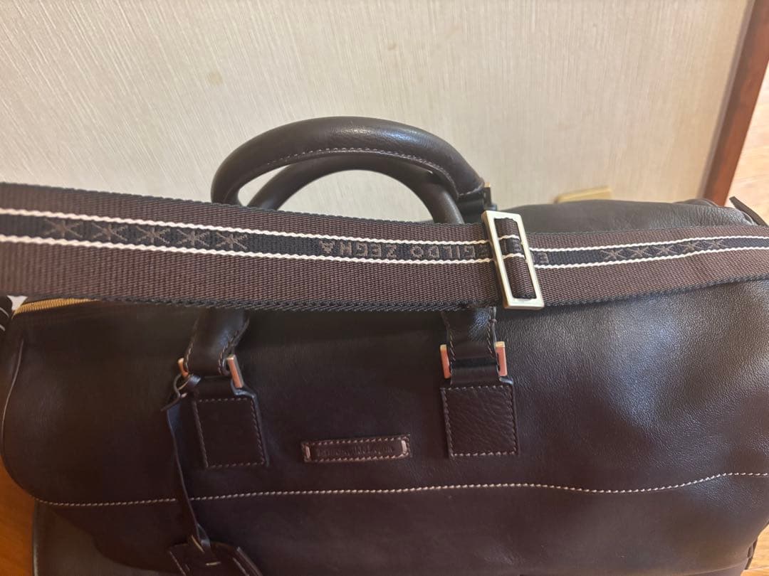 Ermenegildo Zegna ダークブラウン ボストンバッグ