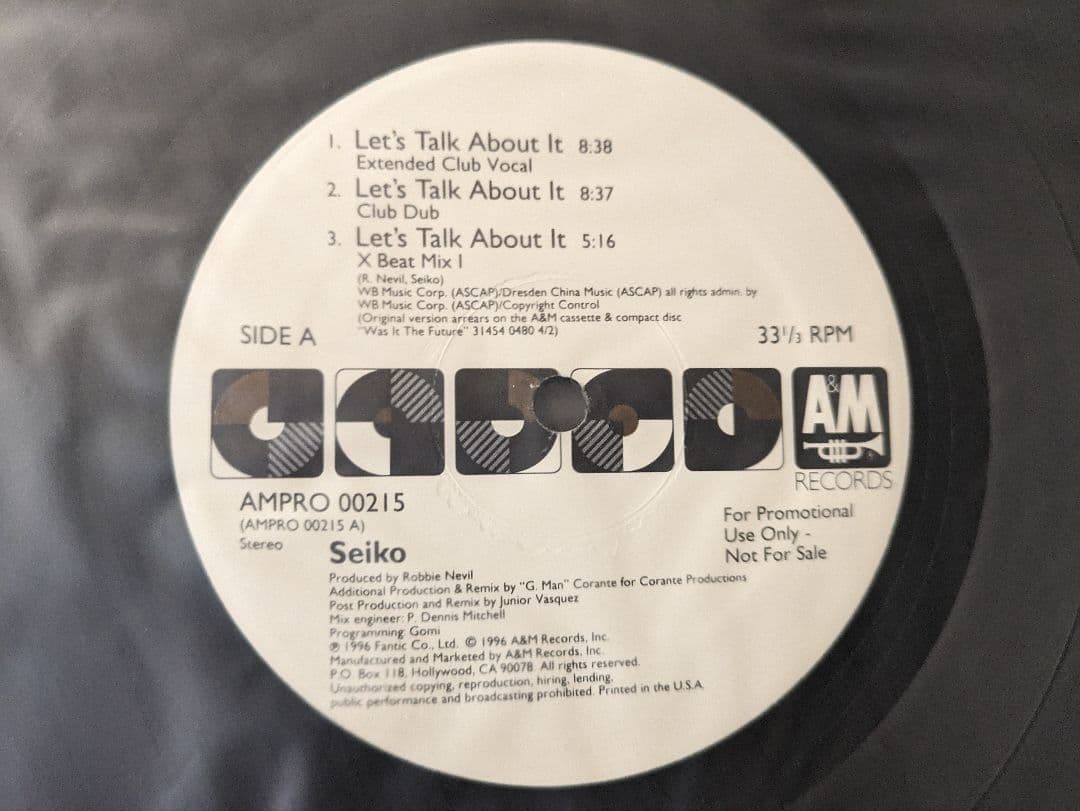 激レア松田聖子SEIKO/LET'S TALK ABOUT IT プロモレコード