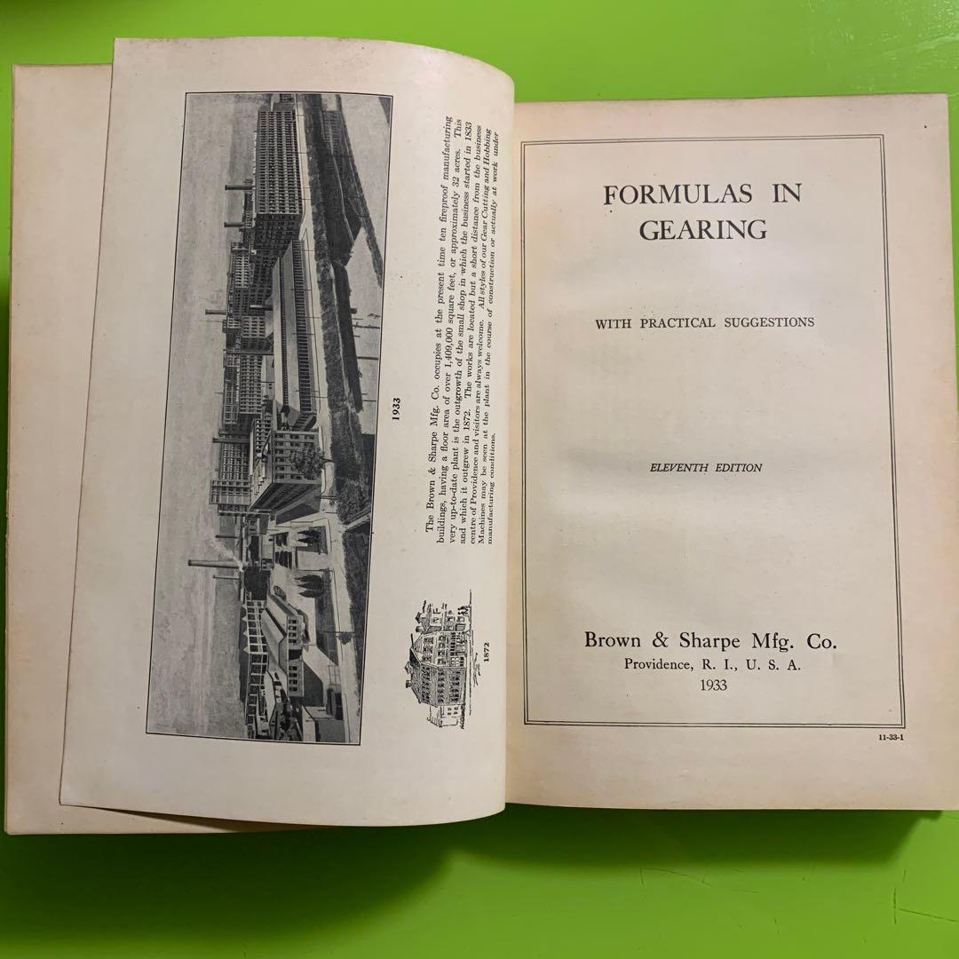 Formulas in Gearing 第11版 1933年