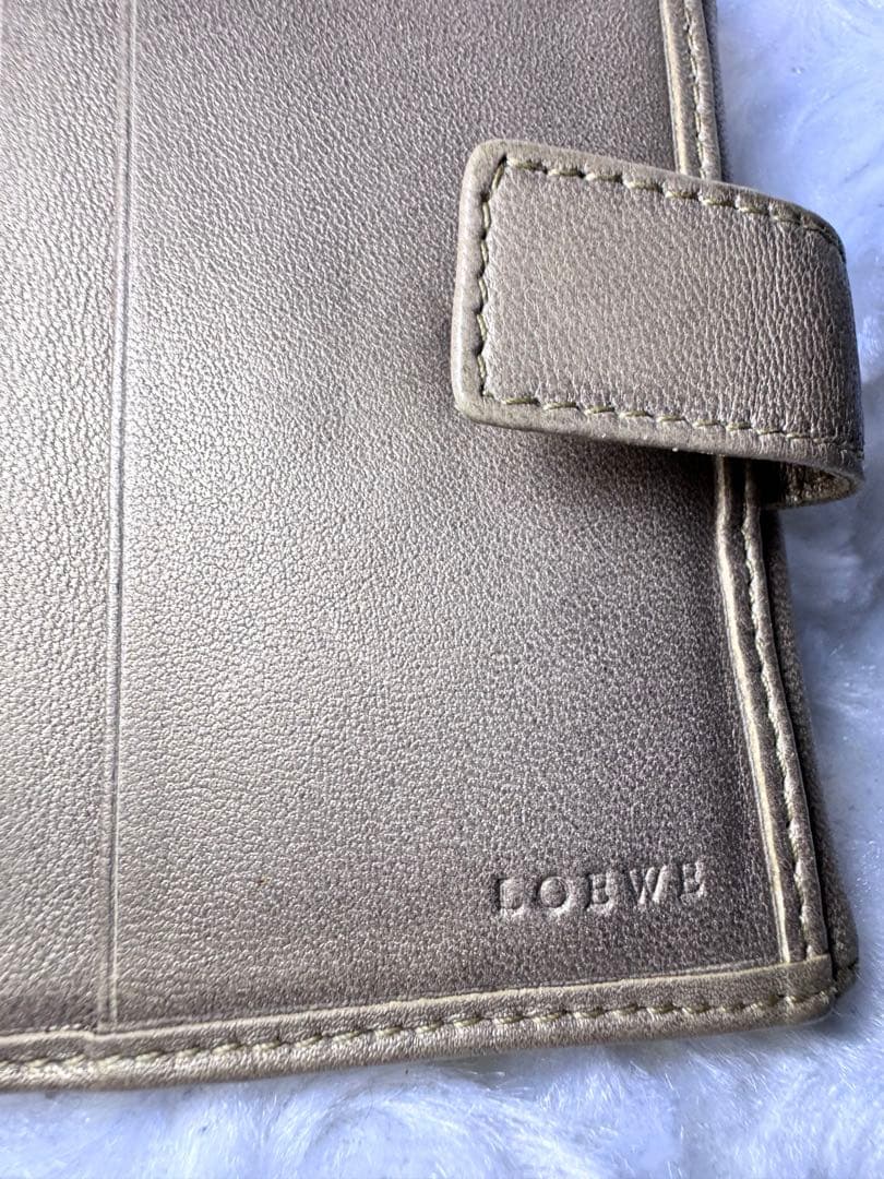 LOEWE ロエベ 二つ折り ゴールド ナッパレザー アナグラム　財布