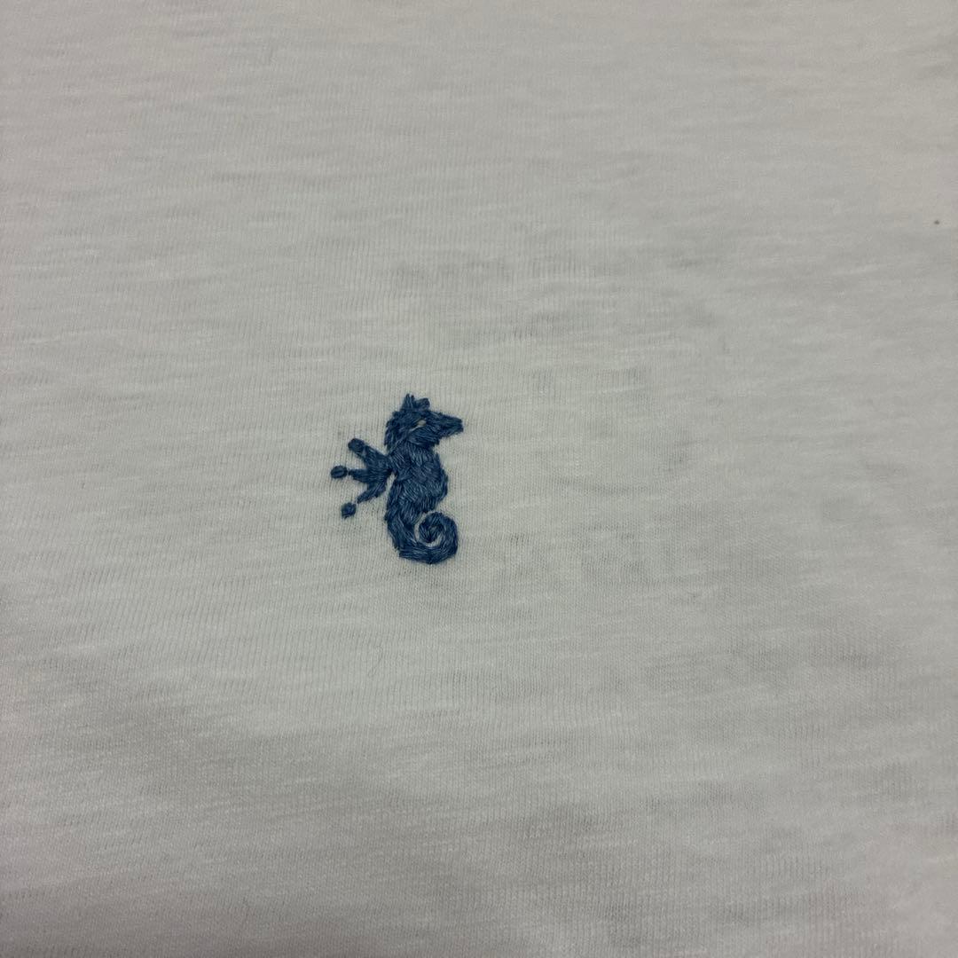 美品　45R ジンバブエコットンの45色天竺Mポロ　ホワイト