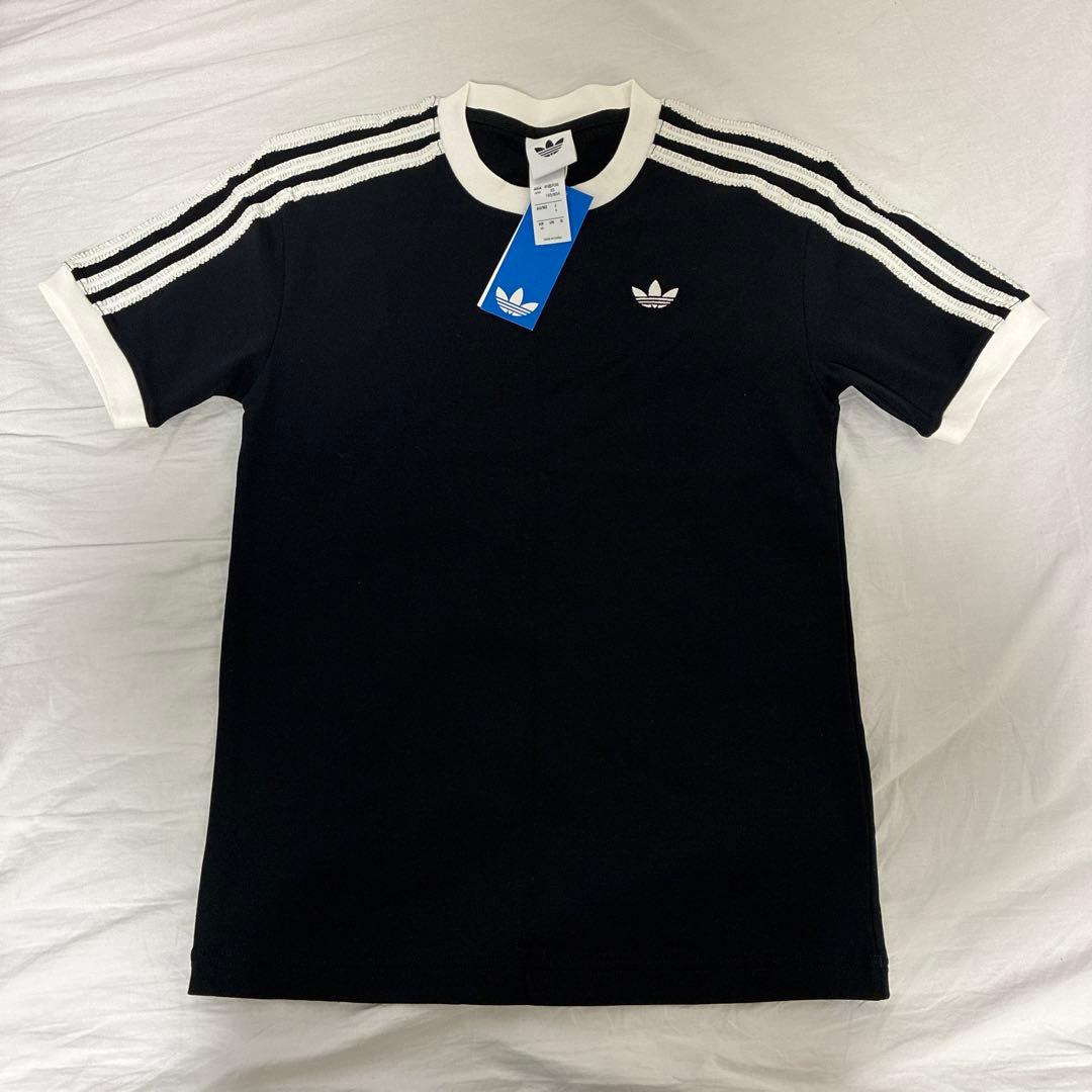 Adidas オリジナルス ラッフルスリーストライプス 半袖Tシャツ S