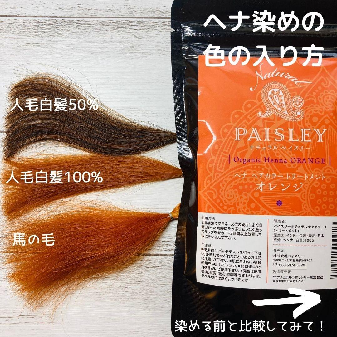 きらり品【最高AAAランク高品質ヘナ】ペイズリーオレンジ＆ブラウンセット