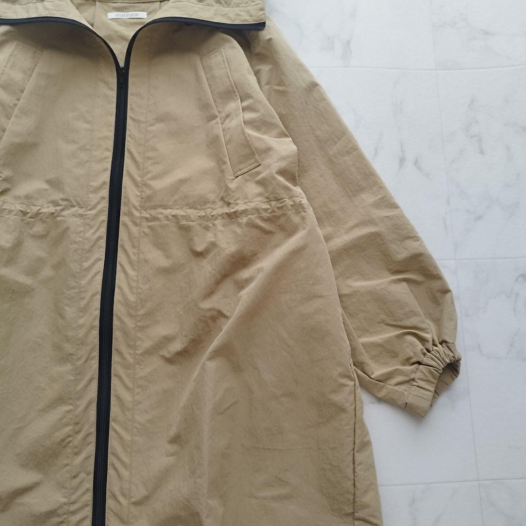 24年♡美品✨ハウスオブロータス ロングフーデッドコート ベージュ M 完売品