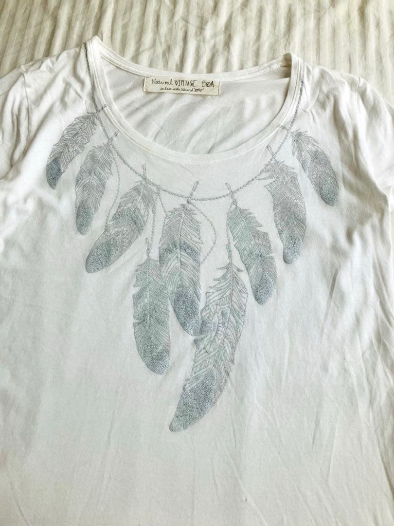Natural Vintage Goa Tシャツ　フェザーネックレス　Y2K古着