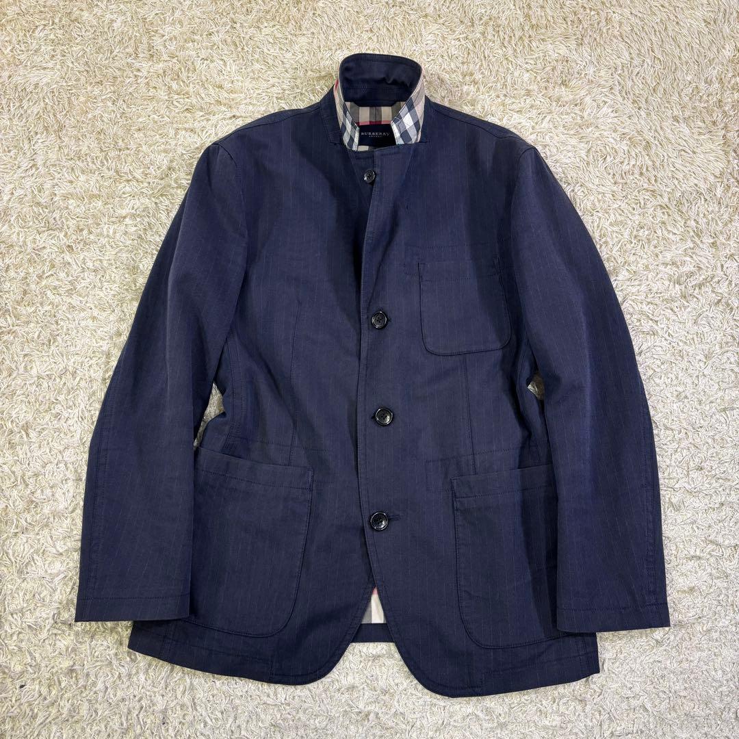 バーバリーロンドン　ノバチェック　ストライプ　テーラード　ジャケット　L