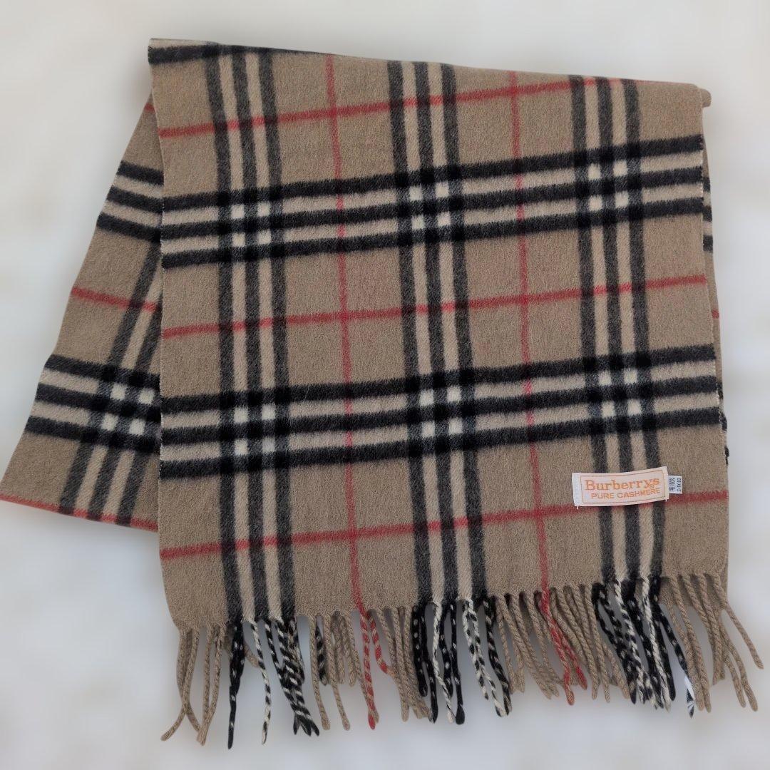美品　BURBERRY ノバチェック カシミヤ100% マフラー ベージュ