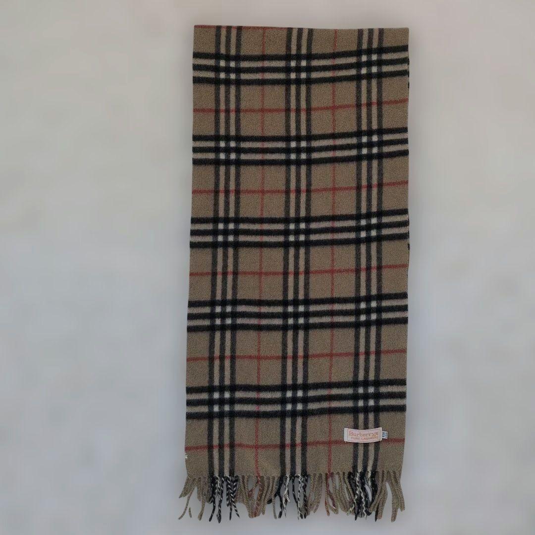 美品　BURBERRY ノバチェック カシミヤ100% マフラー ベージュ
