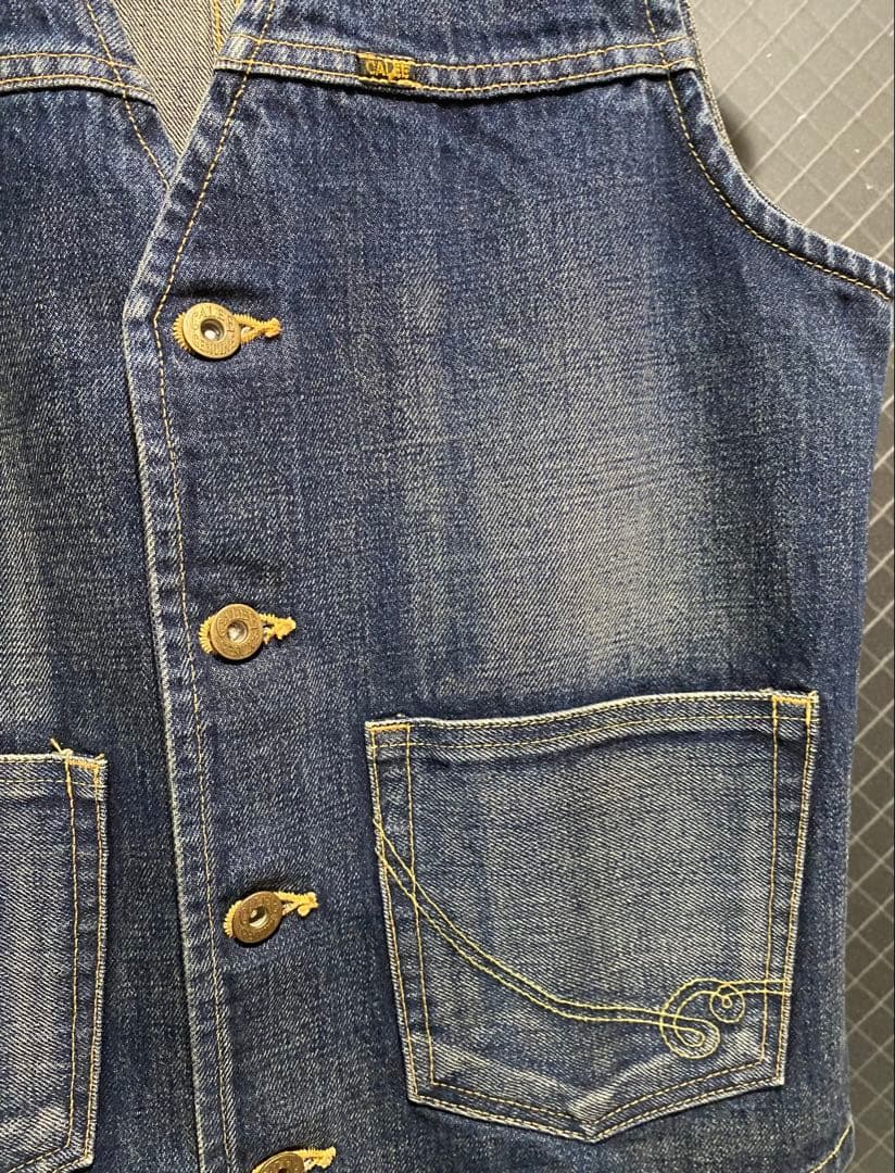 CALEE デニムベスト Lサイズ ダークブルー