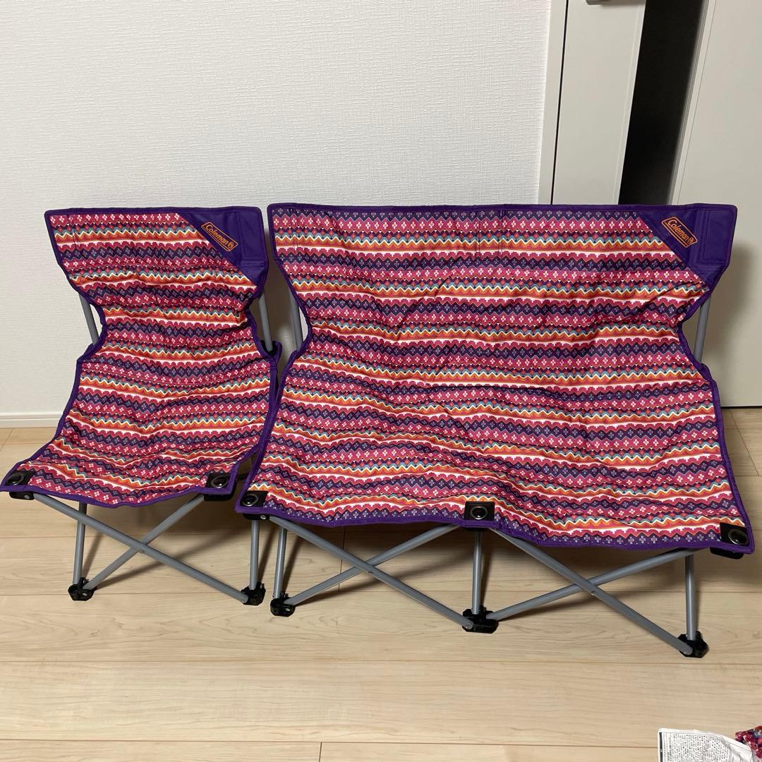 Coleman 折りたたみチェアセット　 フェスウェーブピンク　中古品