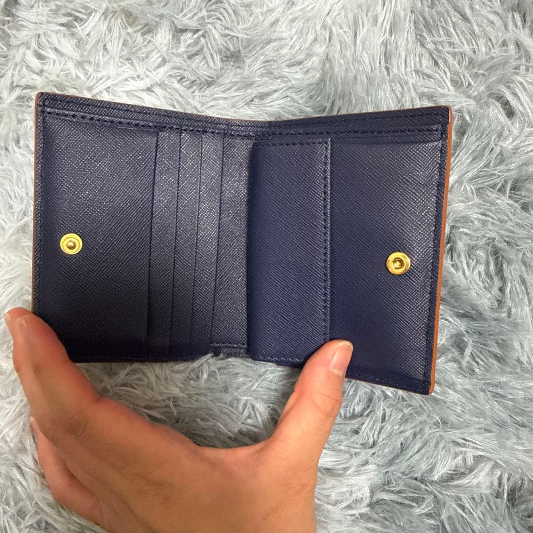 MARNI ネイビー 二つ折り財布