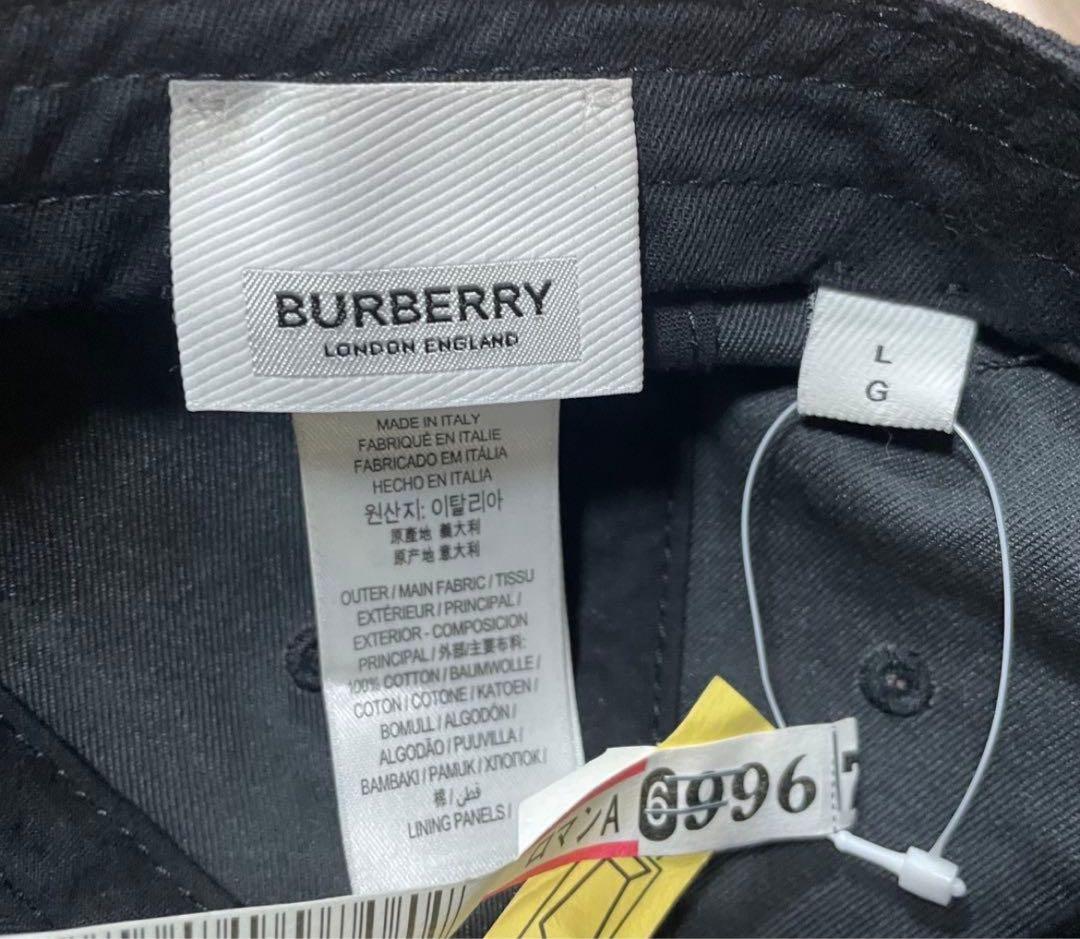 【人気】BURBERRY ブラック キャップ Lサイズ