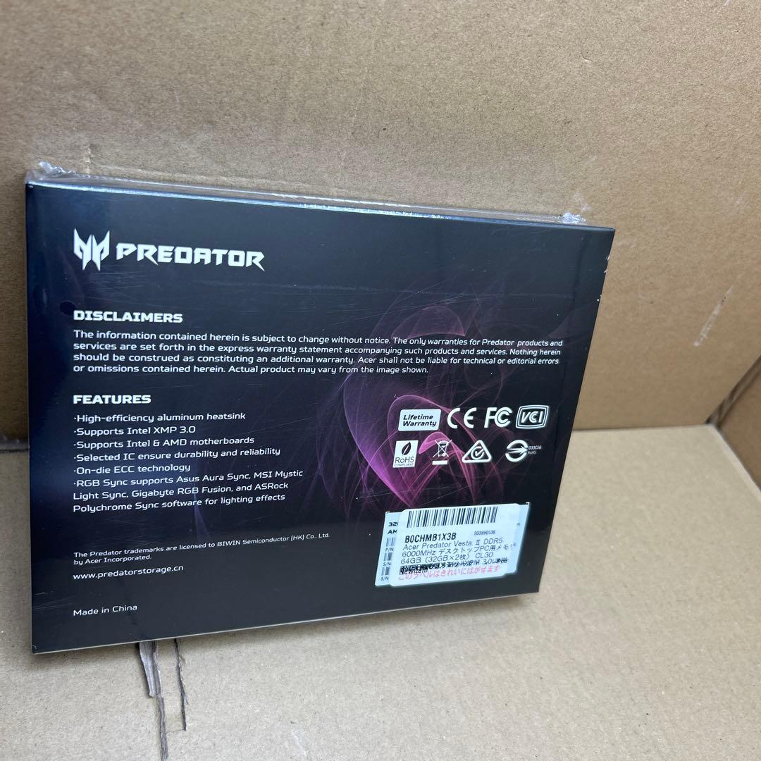 h*ち様 Acer Predator Vesta Ⅱ DDR5 64GB(32G