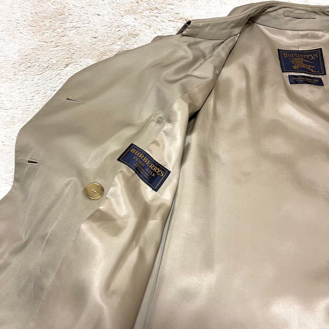 ●Burberry’s・バーバリーズシルク100%ステンカラーコート●L〜XL