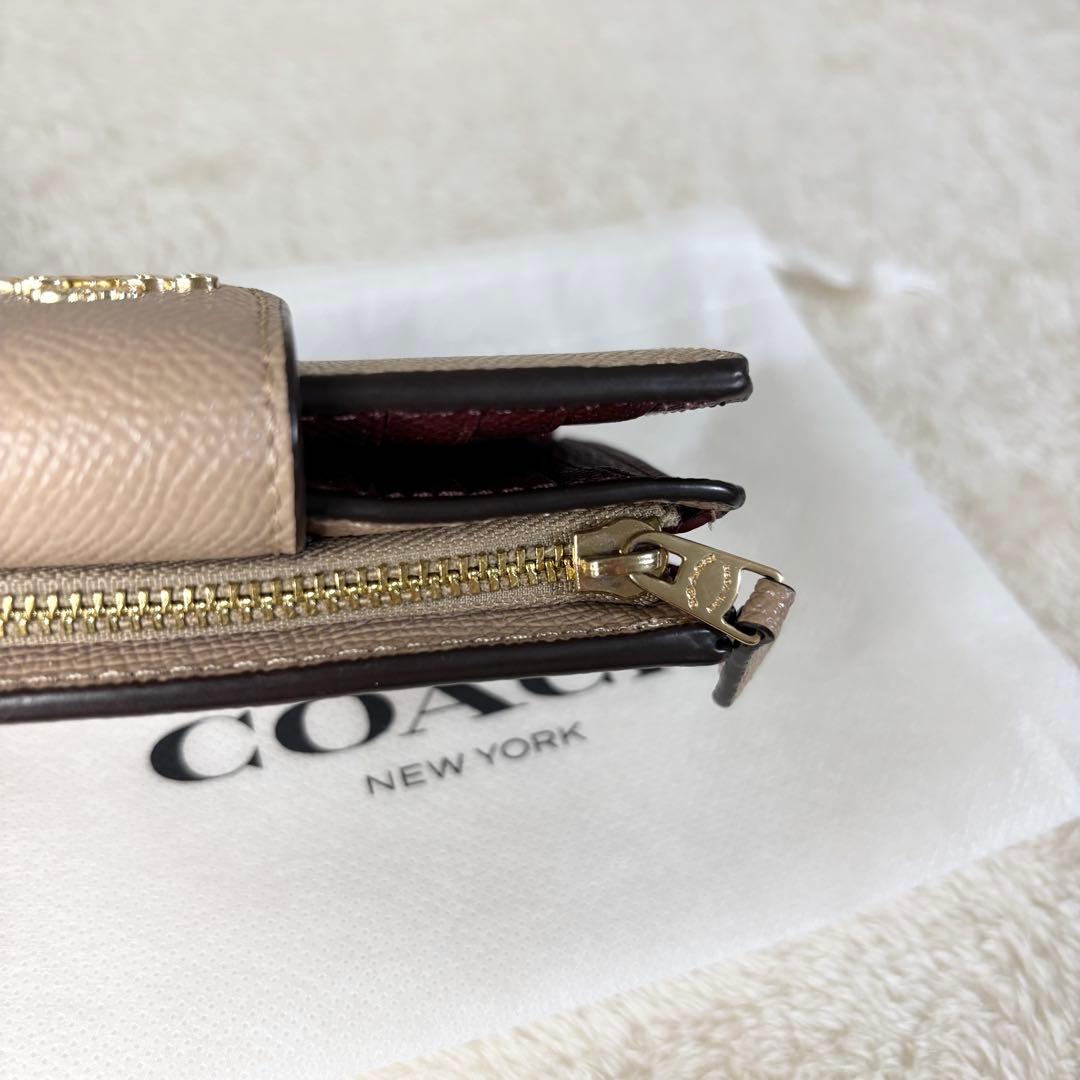 【COACH】コーチ 6390 美品 袋付き 折り財布 ミディアムウォレット
