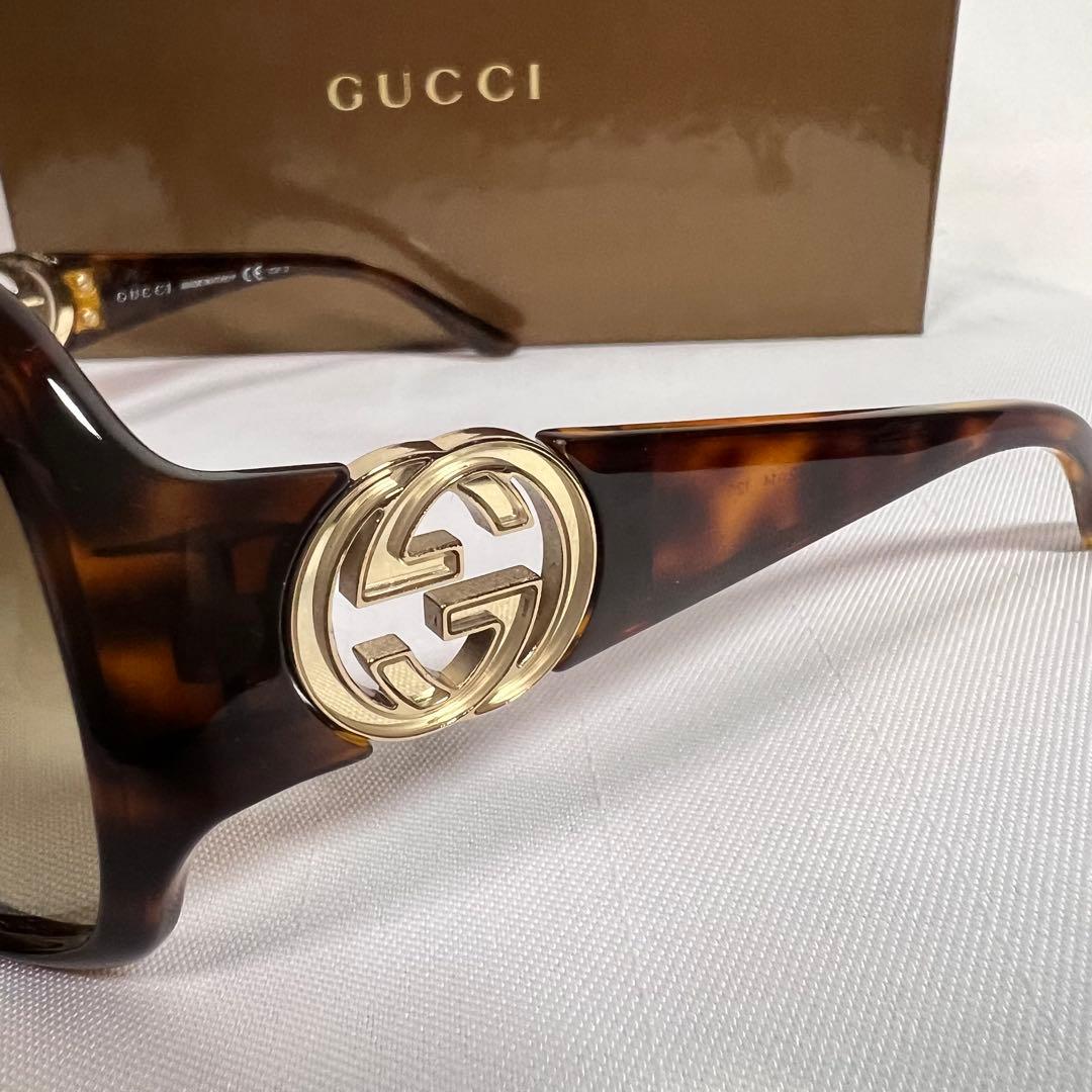 GGマークがオシャレ❣️GUCCI ブラウン サングラス イタリア製
