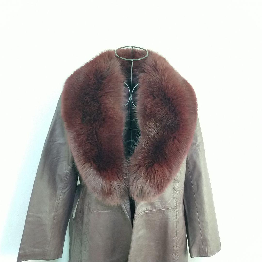 ✨️極美品✨Partina レザーコート　ブラウン　リアルファー