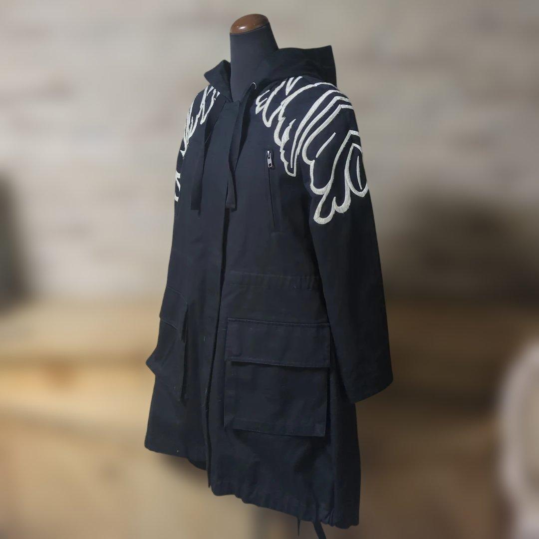 RED VALENTINO♡ライナー付き羽刺繍パーカー モッズコート