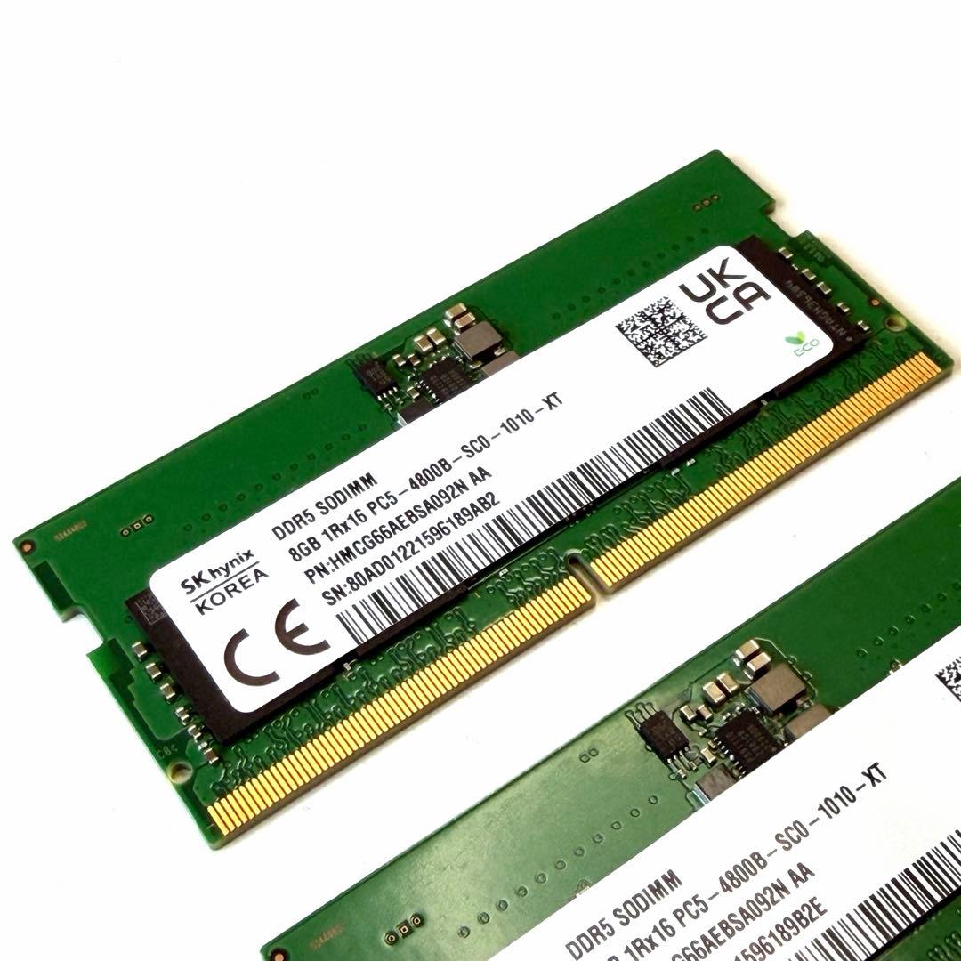B*3様 SK hynix DDR5 8GB 4800MHz メモリ 2個