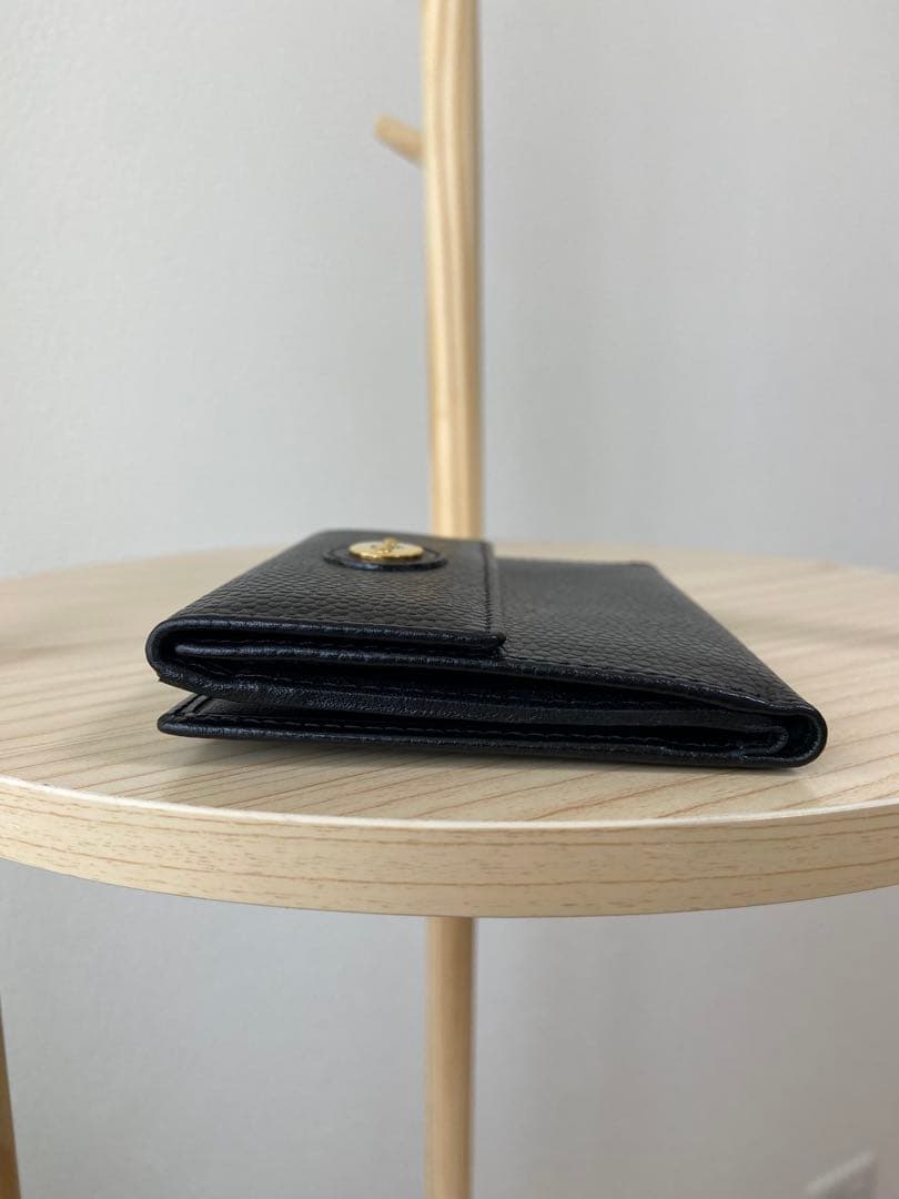 Christian Dior 二つ折り財布　コンパクトウォレット　レザー　シボ革