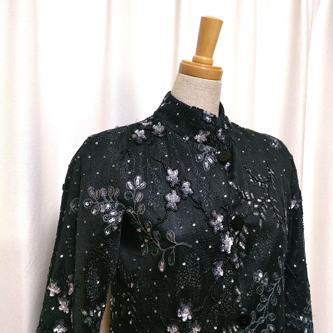 ARMANI スパンコール 刺繍 スタンドカラー レース ジャケット