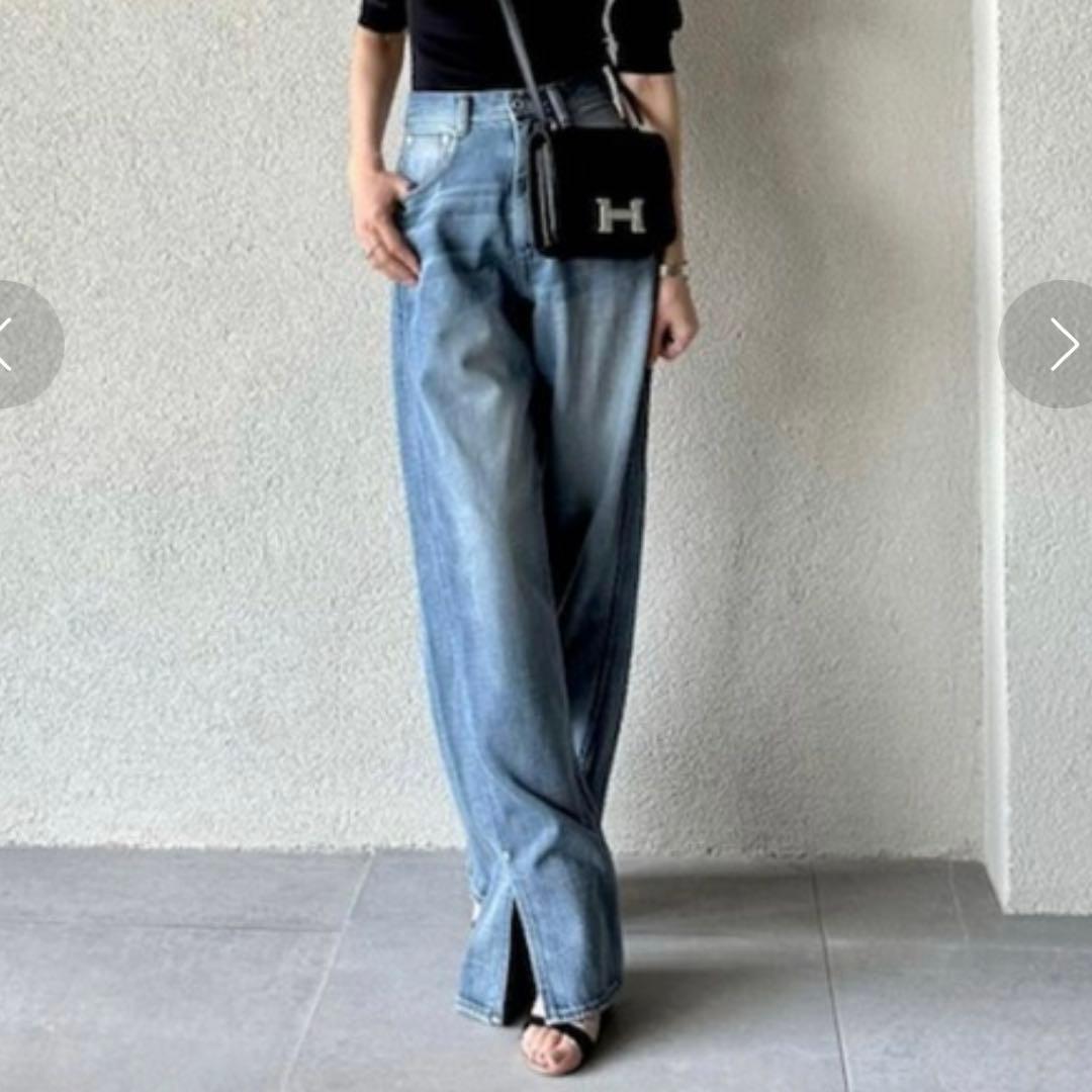 DUUBLE STANDARD CLOTHING スリットヘムバギーパンツ 36