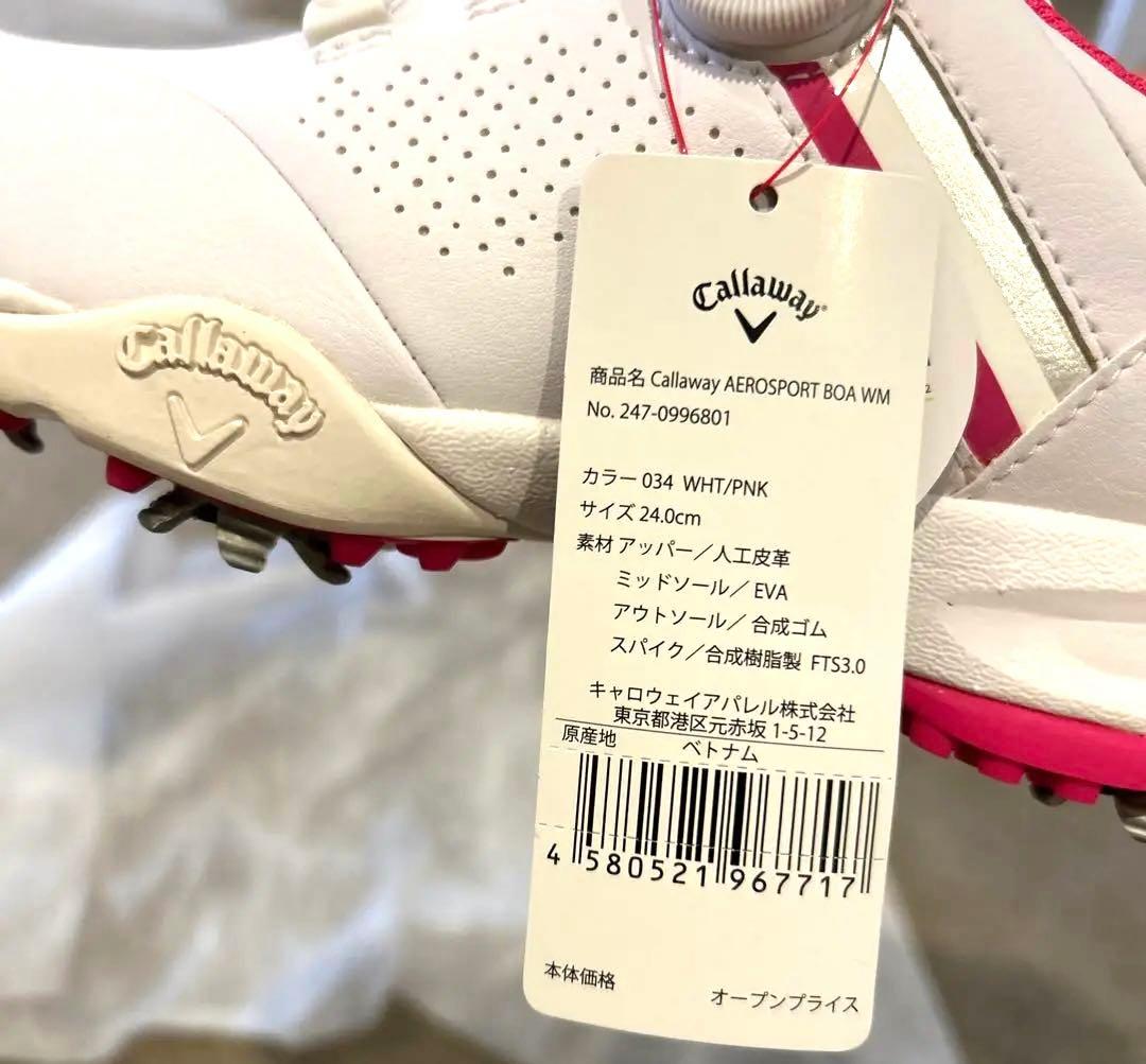 Callaway ゴルフシューズ AEROSPORTBOA WMホワイト/ピンク