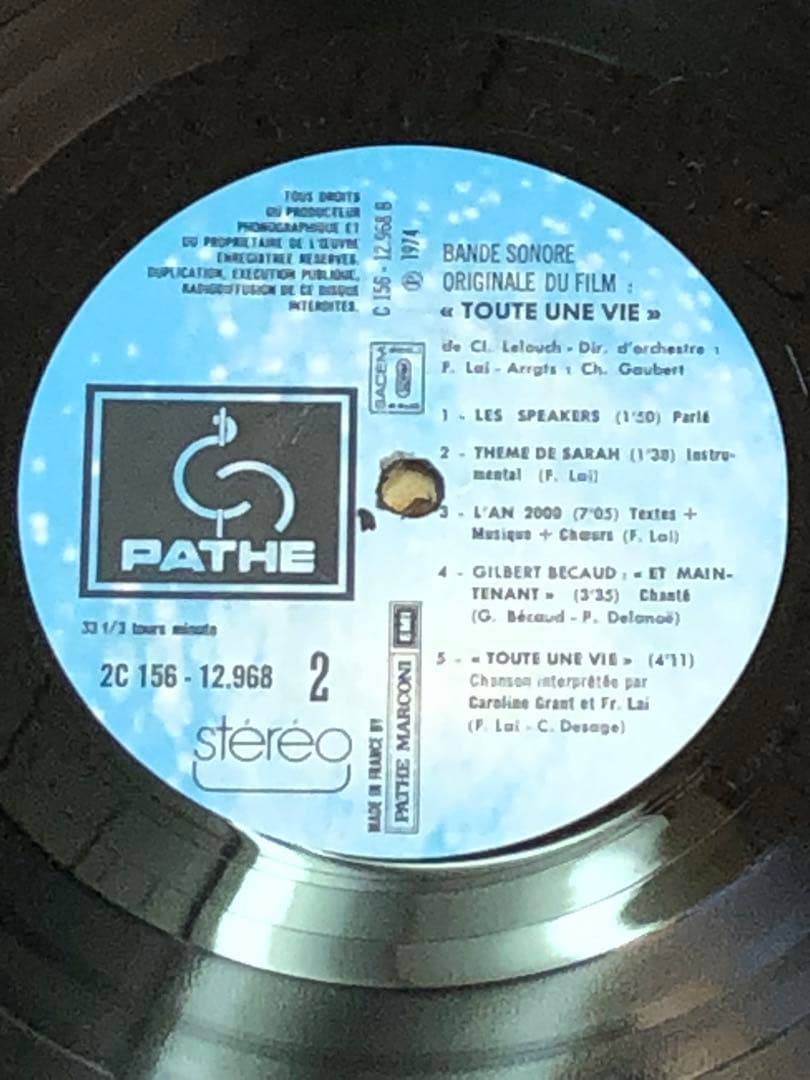 Toute une Vie / FRANCIS LAI LPレコード