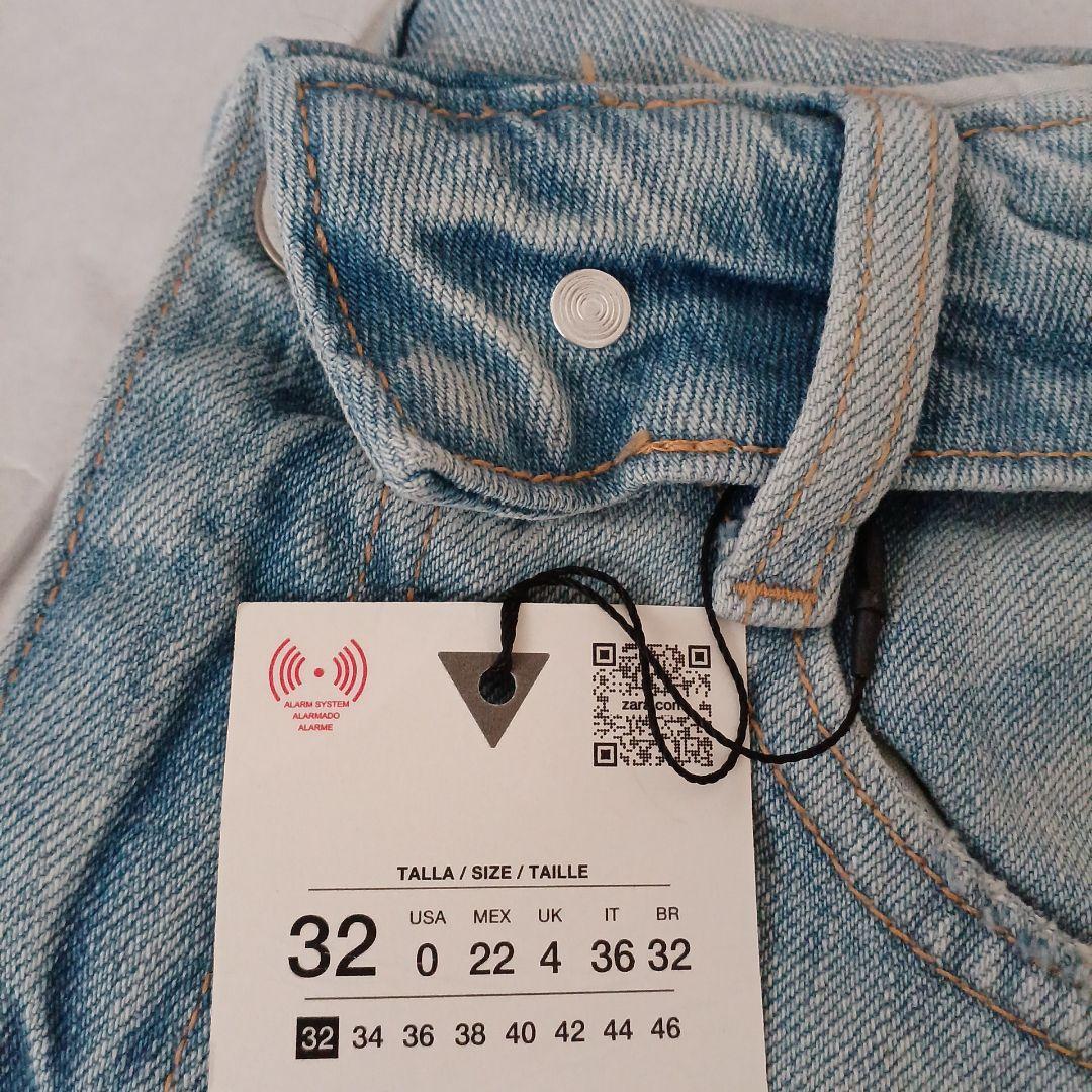 完売品 ZARA TRF ミッドライズ折り返しウエストデニムパンツ 32 希少