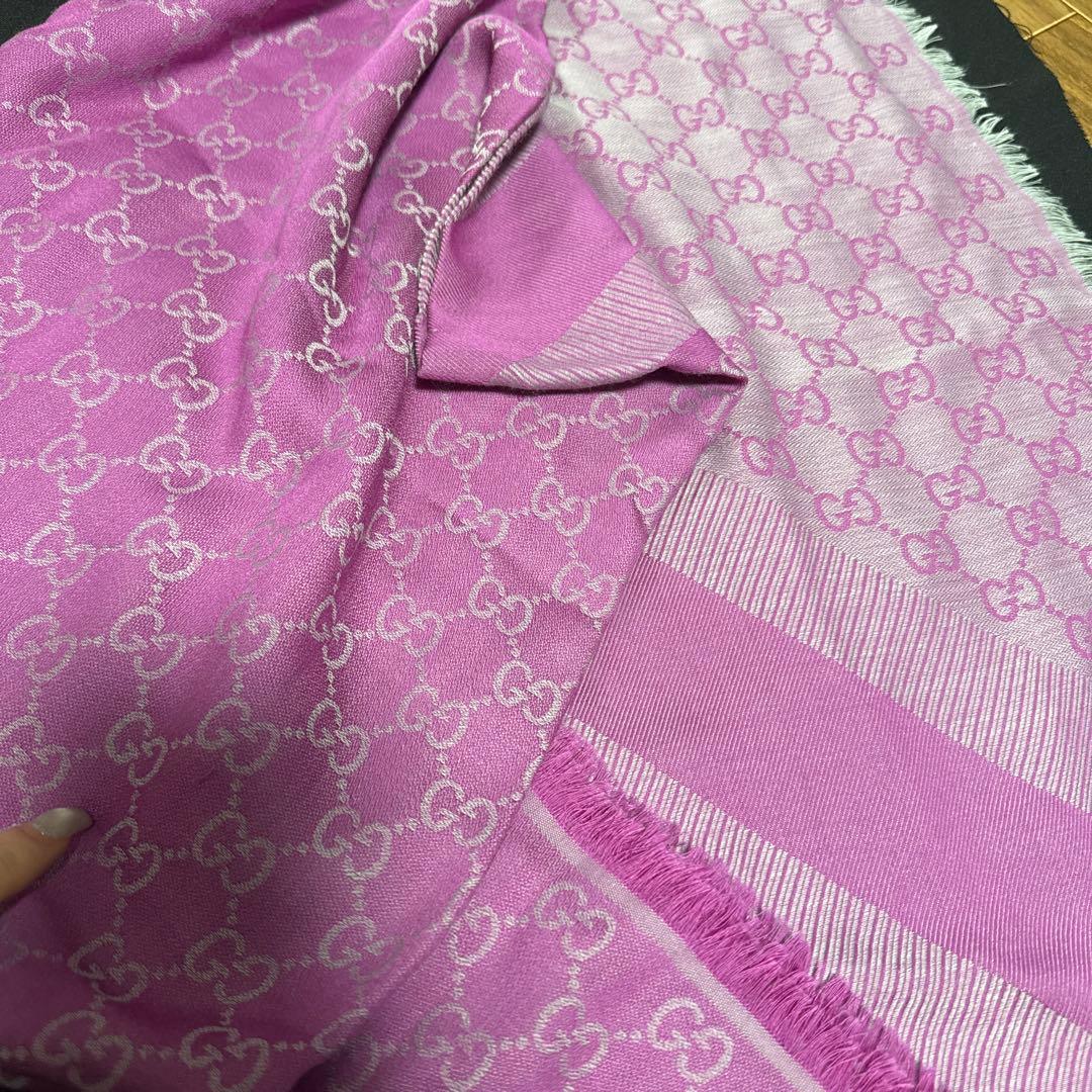GUCCI ピンク GGロゴ ストール 140cm
