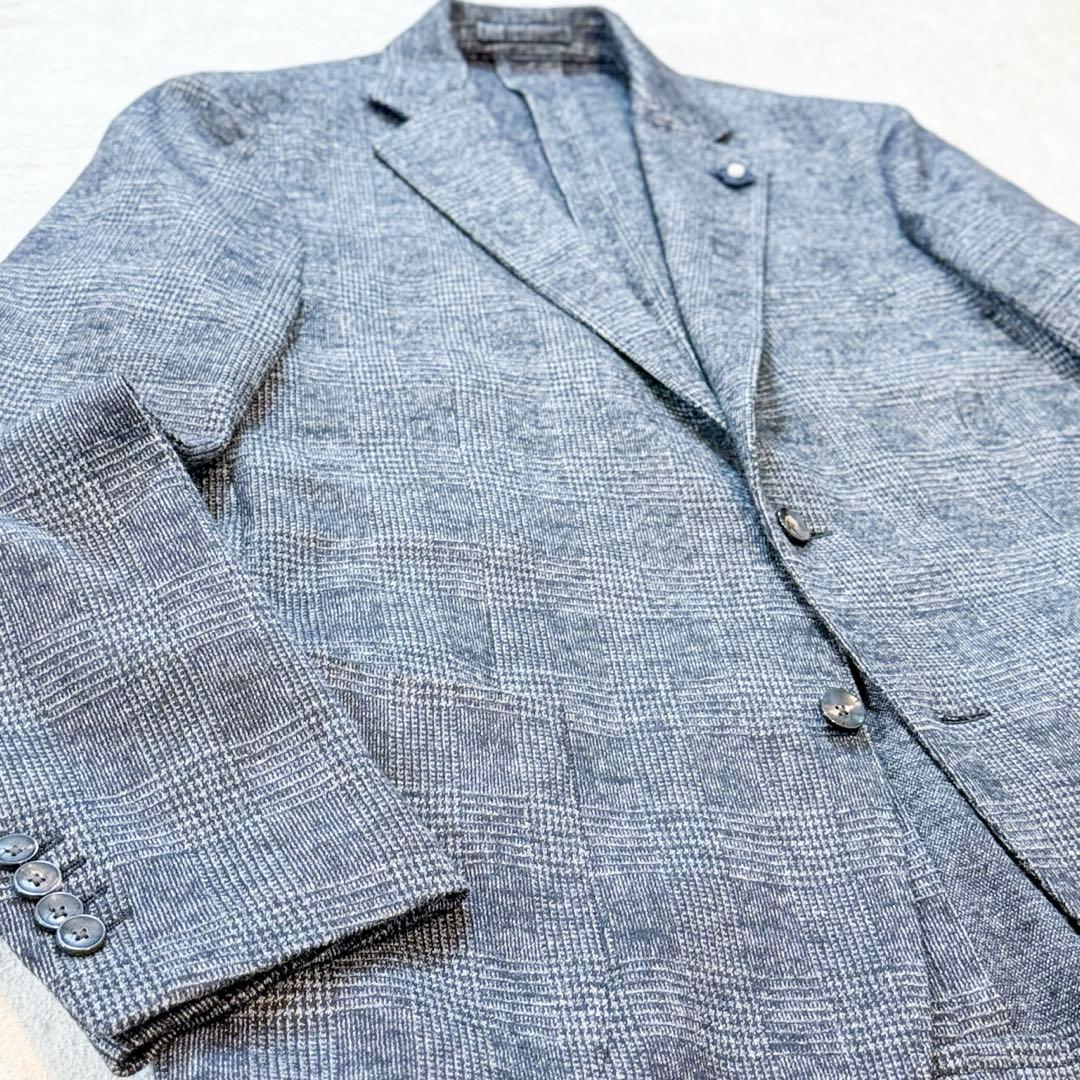LARDINI ラルディーニ テーラードジャケット 52 グレンチェック グレー