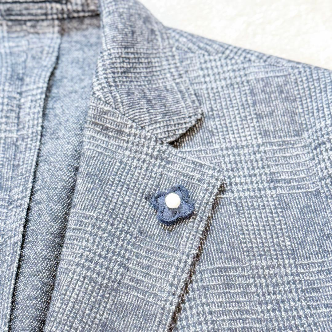 LARDINI ラルディーニ テーラードジャケット 52 グレンチェック グレー