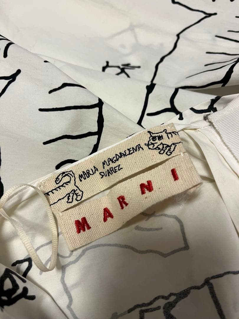 MARNI 手書き風イラストフレアスカート