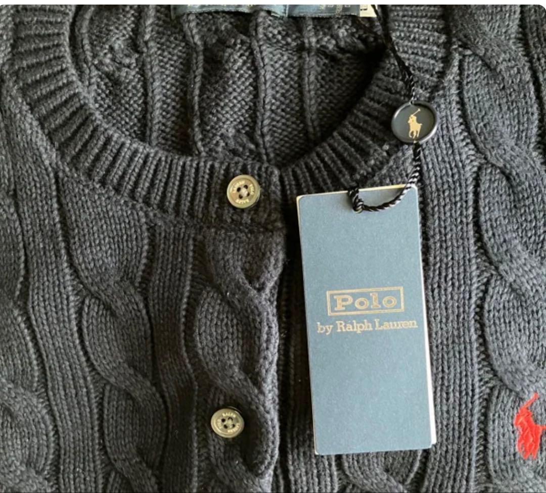 Polo by Ralph Lauren ネイビー ケーブルニットカーディガン