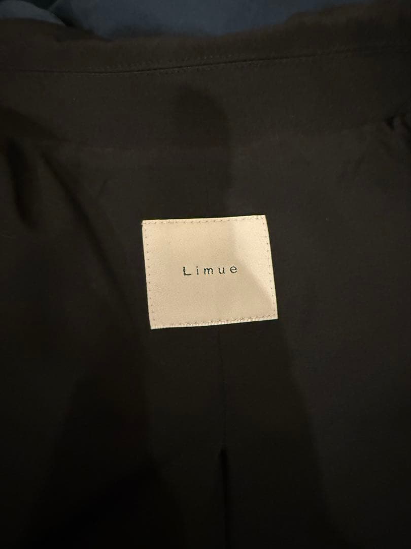 Limue シースルー袖 オーガンジースリーブBIGコートブラック