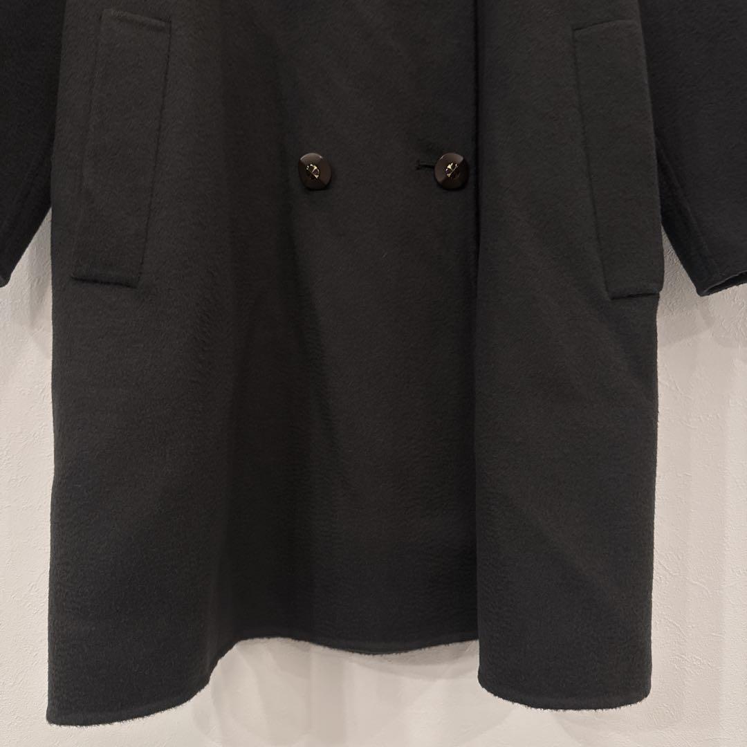 champdemarsスタンドカラーコート　黒　日本製　カシミヤ100% 38