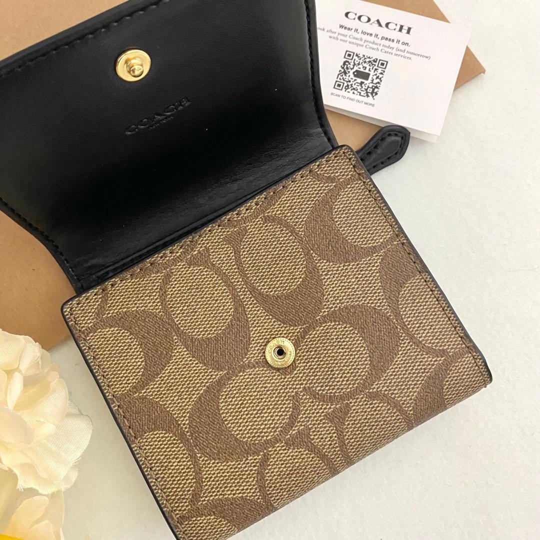 新品　正規品☆COACH(コーチ)折り財布　メンズ カーキ 三つ折り財布