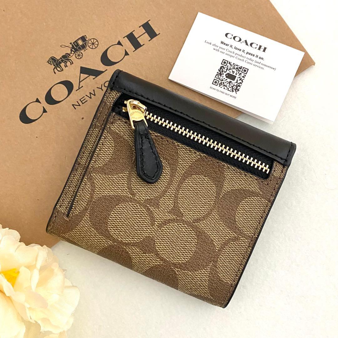 新品　正規品☆COACH(コーチ)折り財布　メンズ カーキ 三つ折り財布