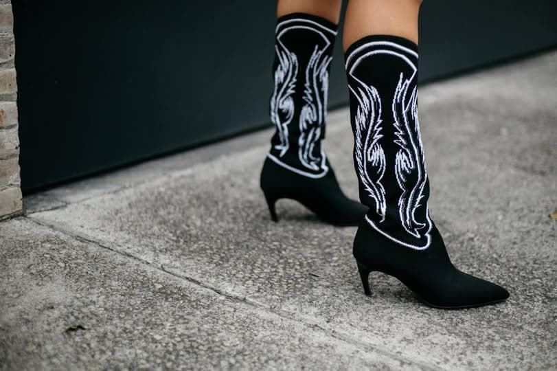 美品 Dior 2018年クルーズ ジャガードニット ウエスタンブーツ 39