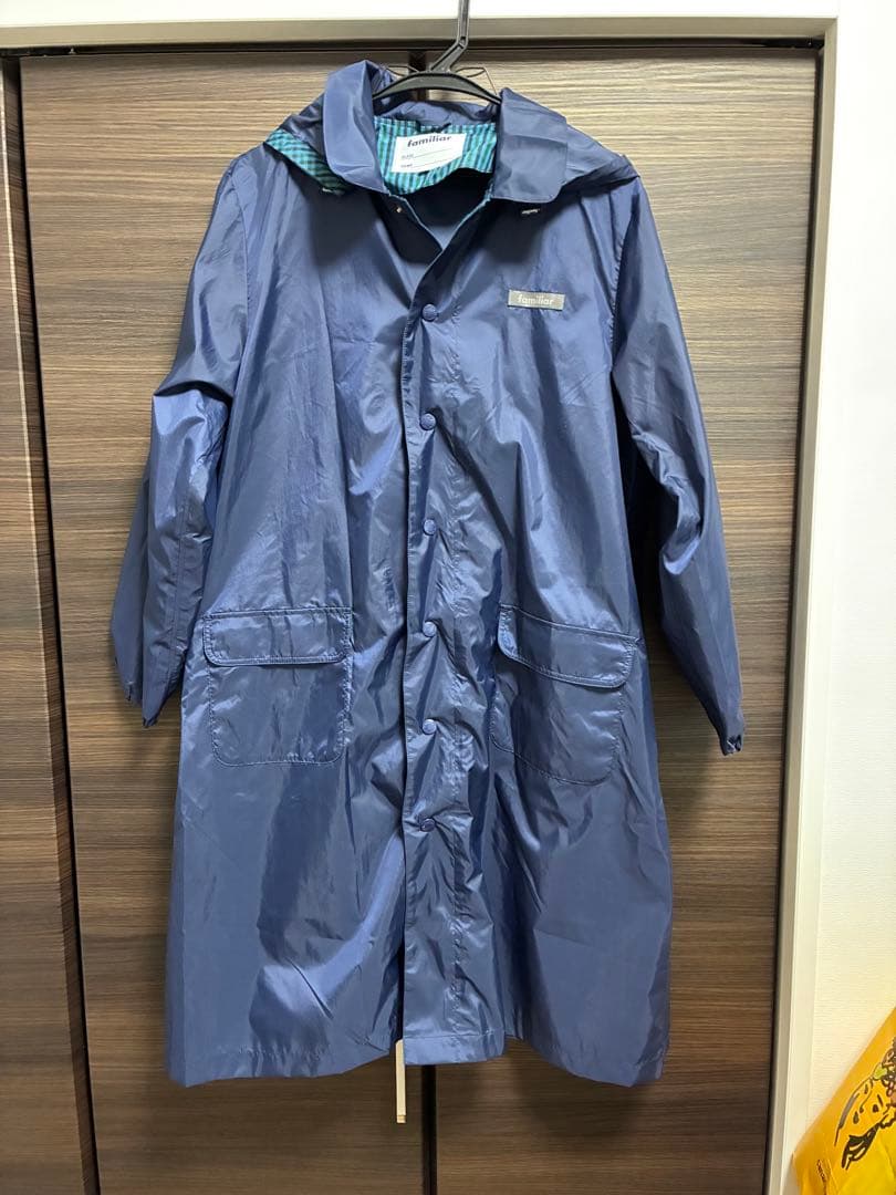 新品！familiar ファミリア　レインコート　ネイビー　150 男女兼用雨具