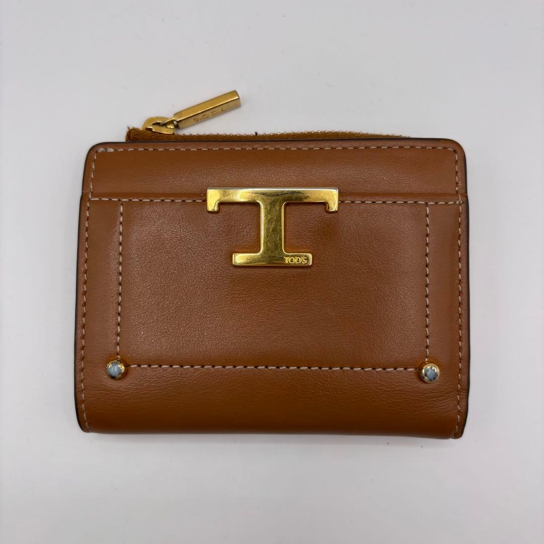 付属品　TOD'S タイムレス　二つ折り財布　ブラウン　キャメル　財布　トッズ