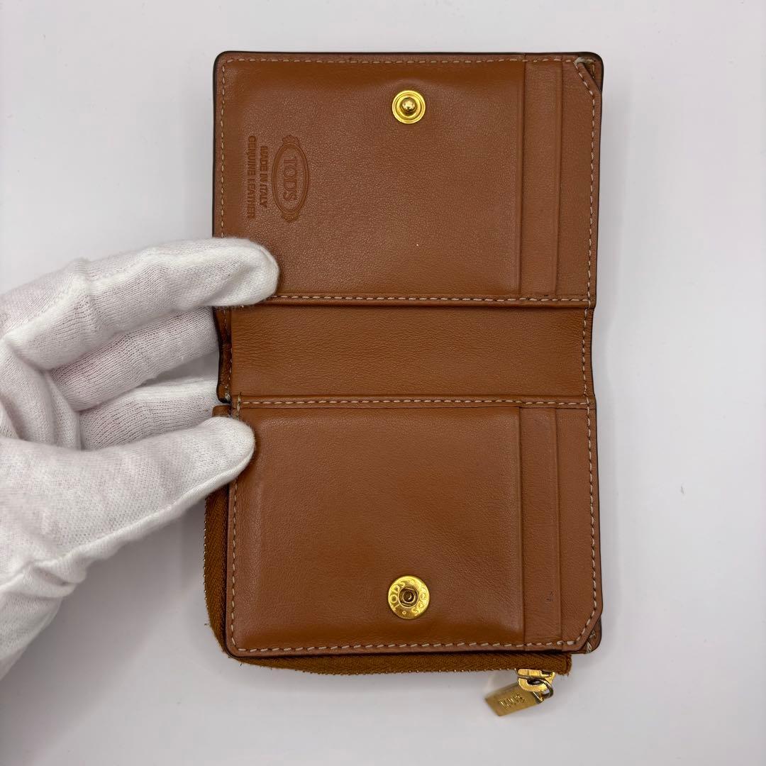 付属品　TOD'S タイムレス　二つ折り財布　ブラウン　キャメル　財布　トッズ